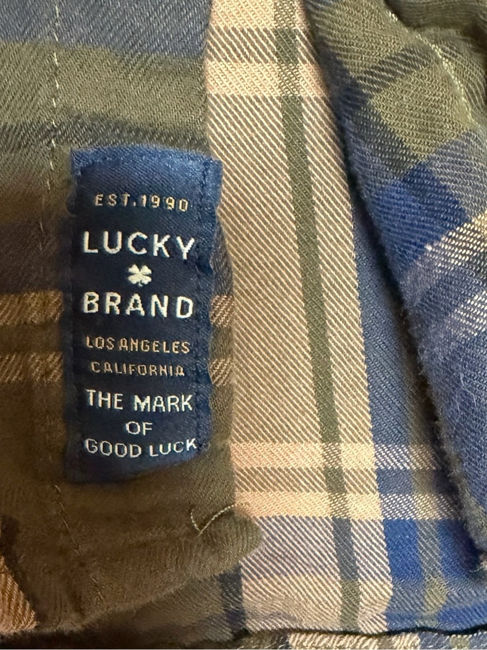 Lucky Brand Olive & Blue Plaid Button-Down Shirt - Picture 4 of 6